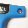 A blue handle with the word " all " written on it.